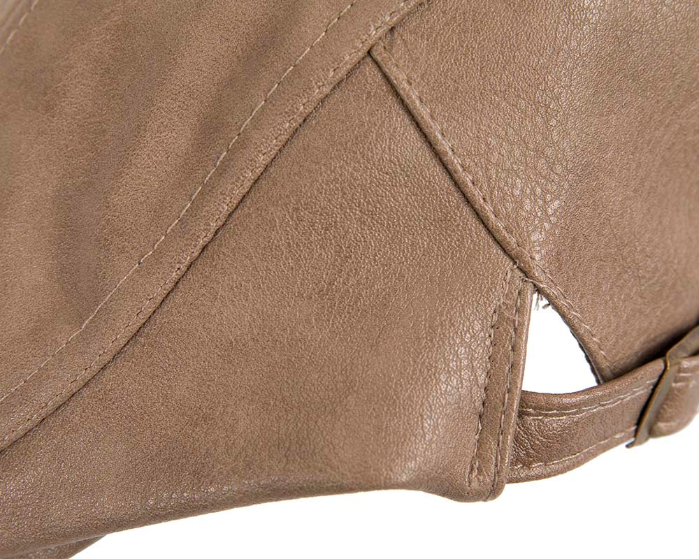 Beige leather flat cap by Max Alexander - Hats From OZ UK Beige leather flat cap by Max Alexander - Image 4
