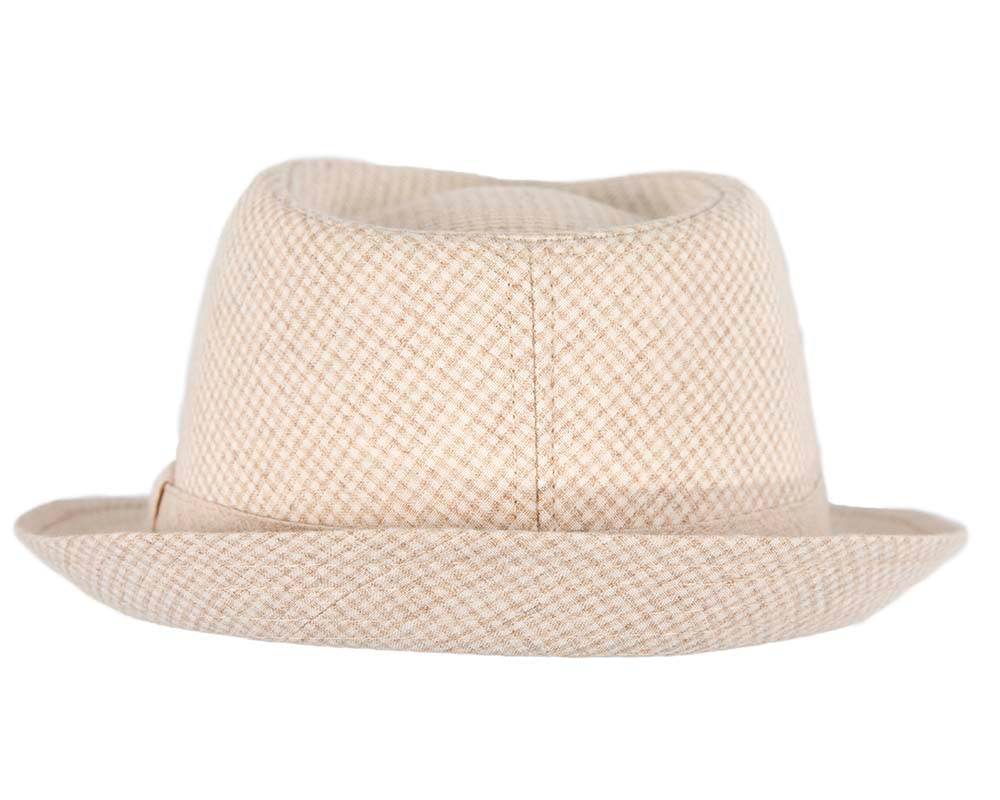 Beige Short Brim Fedora Hat - Hats From OZ UK Beige Short Brim Fedora Hat - Image 6