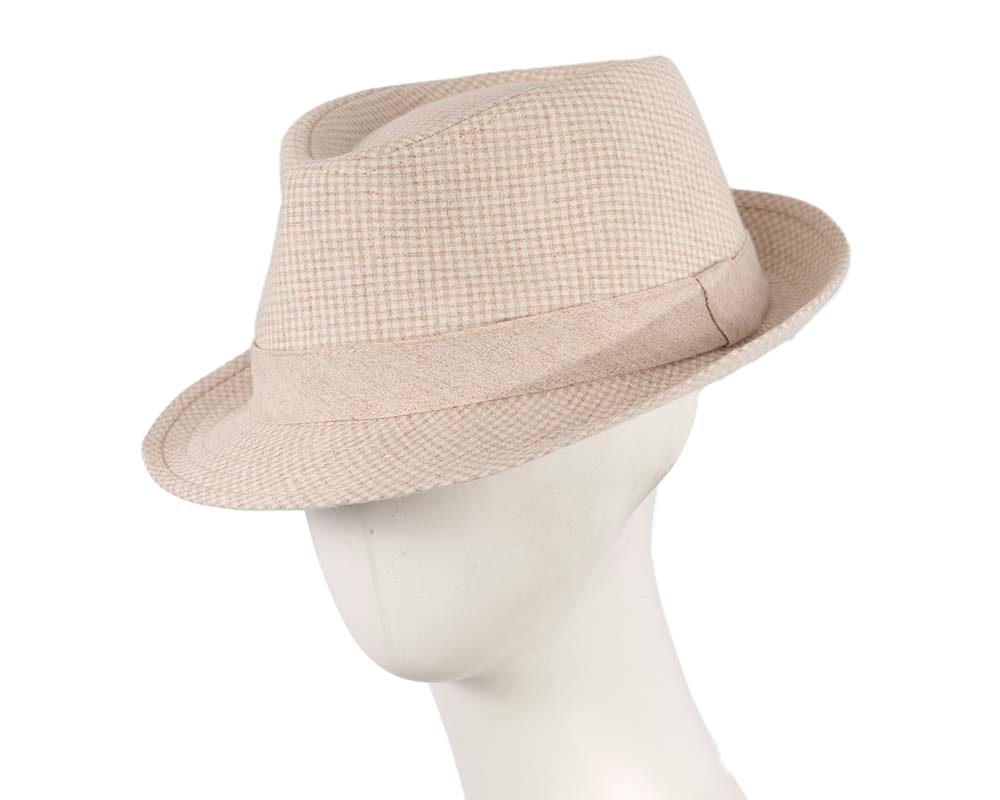 Beige Short Brim Fedora Hat - Hats From OZ UK