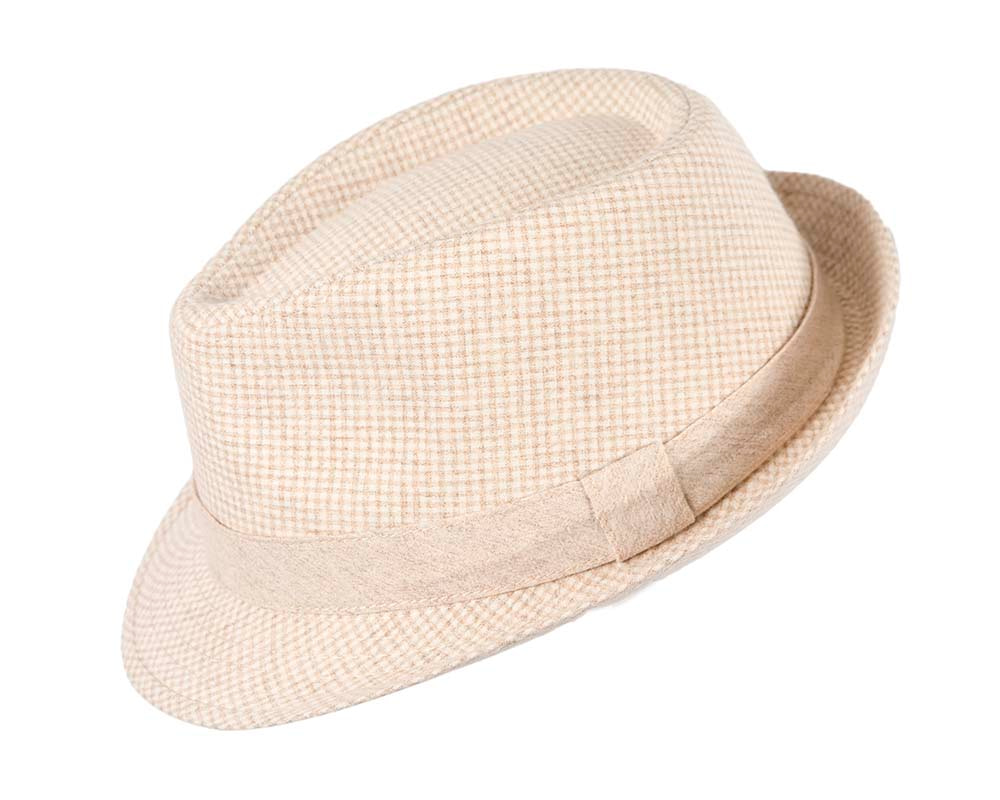 Beige Short Brim Fedora Hat - Hats From OZ UK Beige Short Brim Fedora Hat - Image 2
