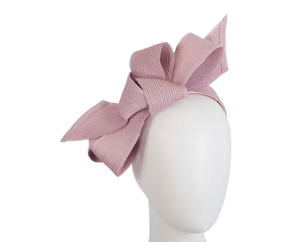 Large dusty pink bow racing fascinator by Max Alexander - Hats From OZ UK Large dusty pink bow racing fascinator by Max Alexander