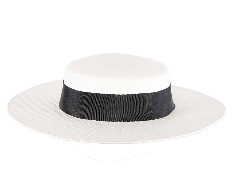 White & black boater hat by Max Alexander MA867 - Hats From OZ UK White & black boater hat by Max Alexander MA867 - Image 4