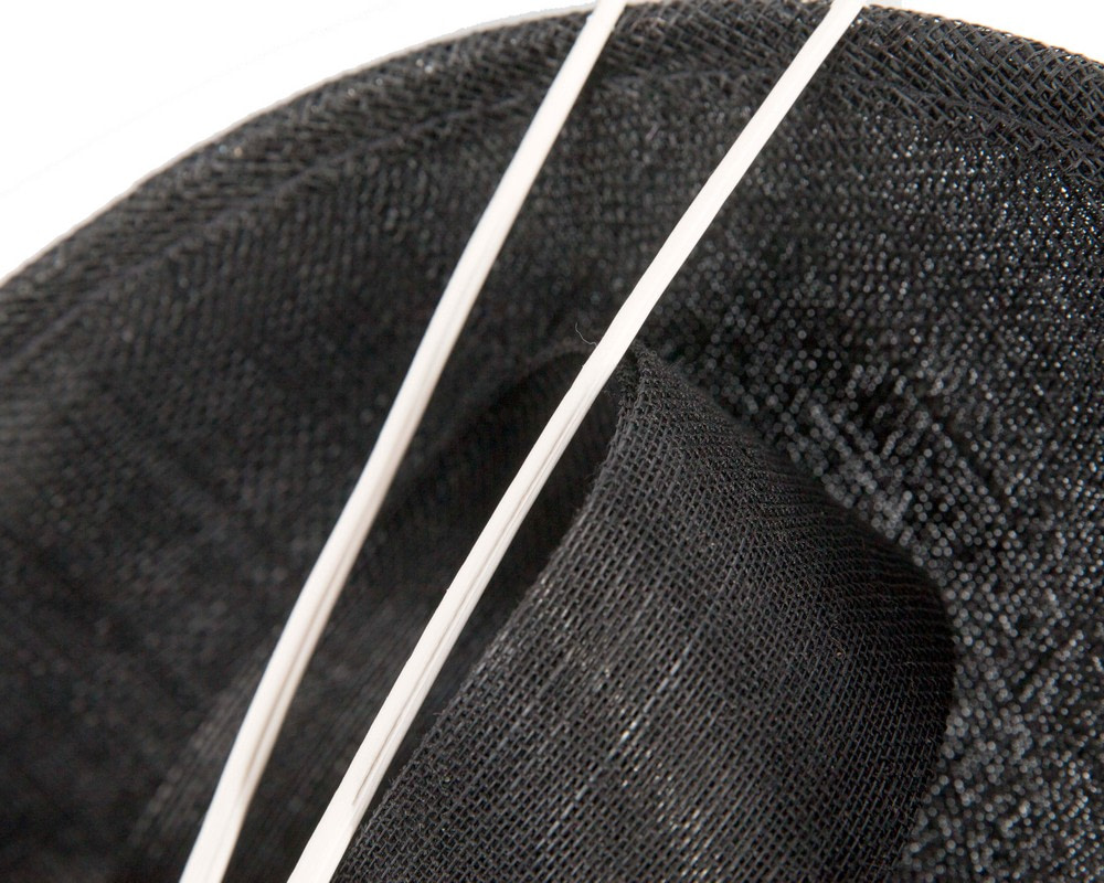 Large black & white sinamay fascinator by Max Alexander - Hats From OZ UK Large black & white sinamay fascinator by Max Alexander - Image 3