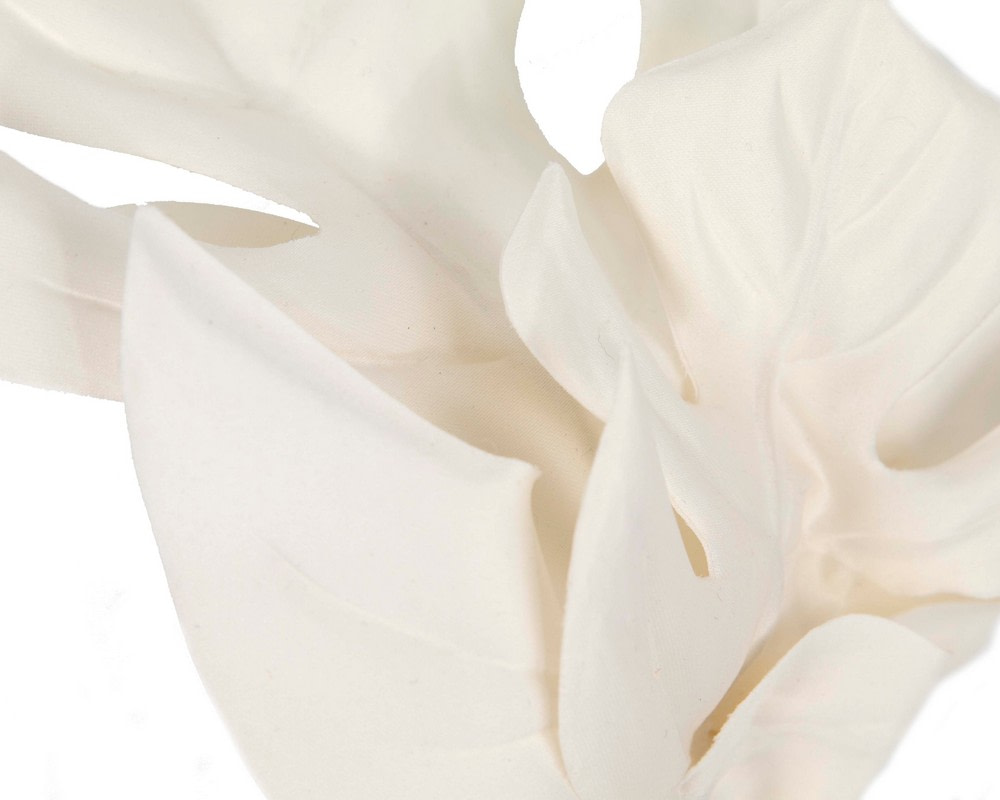 Ivory cream monstera leaves fascinator by Max Alexander - Hats From OZ UK Ivory cream monstera leaves fascinator by Max Alexander - Image 3