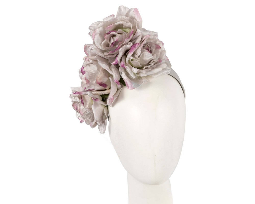 Large silver & lilac flower headband by Max Alexander - Hats From OZ UK | MA887SIL Large silver & lilac flower headband by Max Alexander - Hats From OZ UK