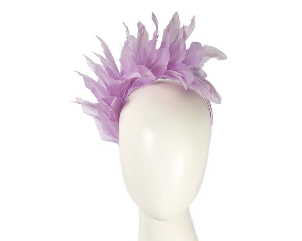 Lilac feather fascinator headband by Max Alexander - Hats From OZ UK