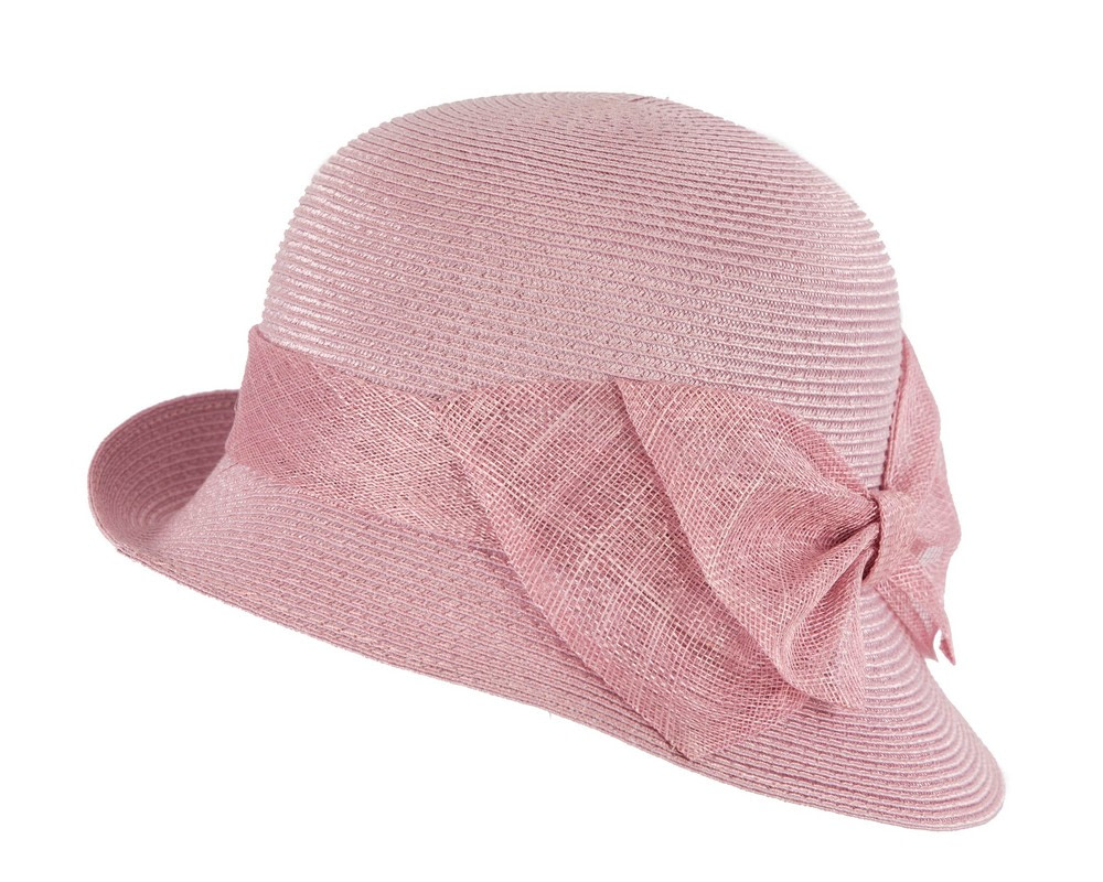 Dusty pink cloche hat with bow by Max Alexander - Hats From OZ UK Dusty pink cloche hat with bow by Max Alexander - Image 6