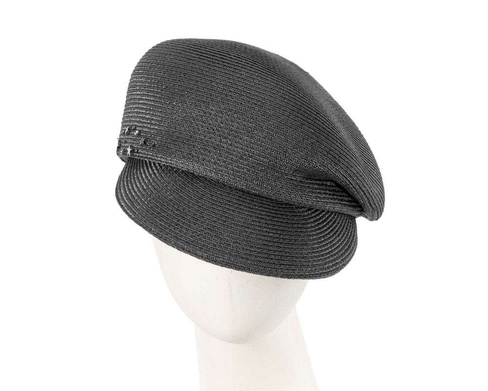 Modern black newsboy beret hat by Max Alexander - Hats From OZ UK | MA896B Modern black newsboy beret hat by Max Alexander - Hats From OZ UK