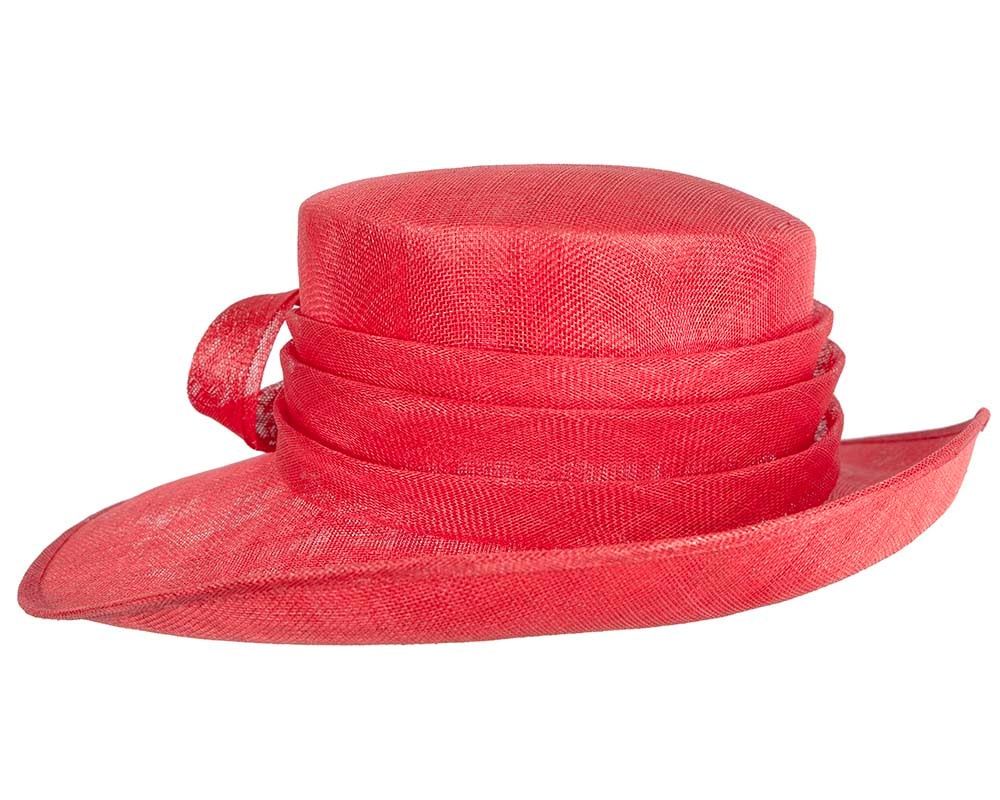 Wide brim red ladies fashion sinamay hat - Hats From OZ UK Wide brim red ladies fashion sinamay hat - Image 3