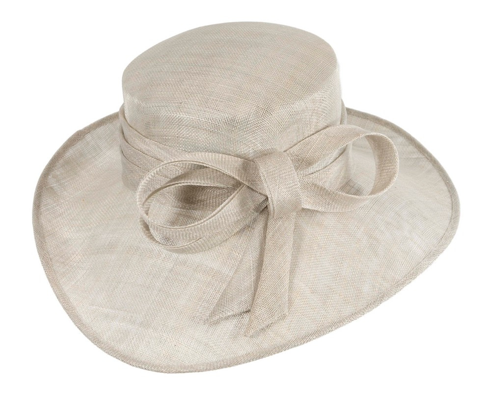 Wide brim silver ladies fashion sinamay hat - Hats From OZ UK Wide brim silver ladies fashion sinamay hat - Image 4