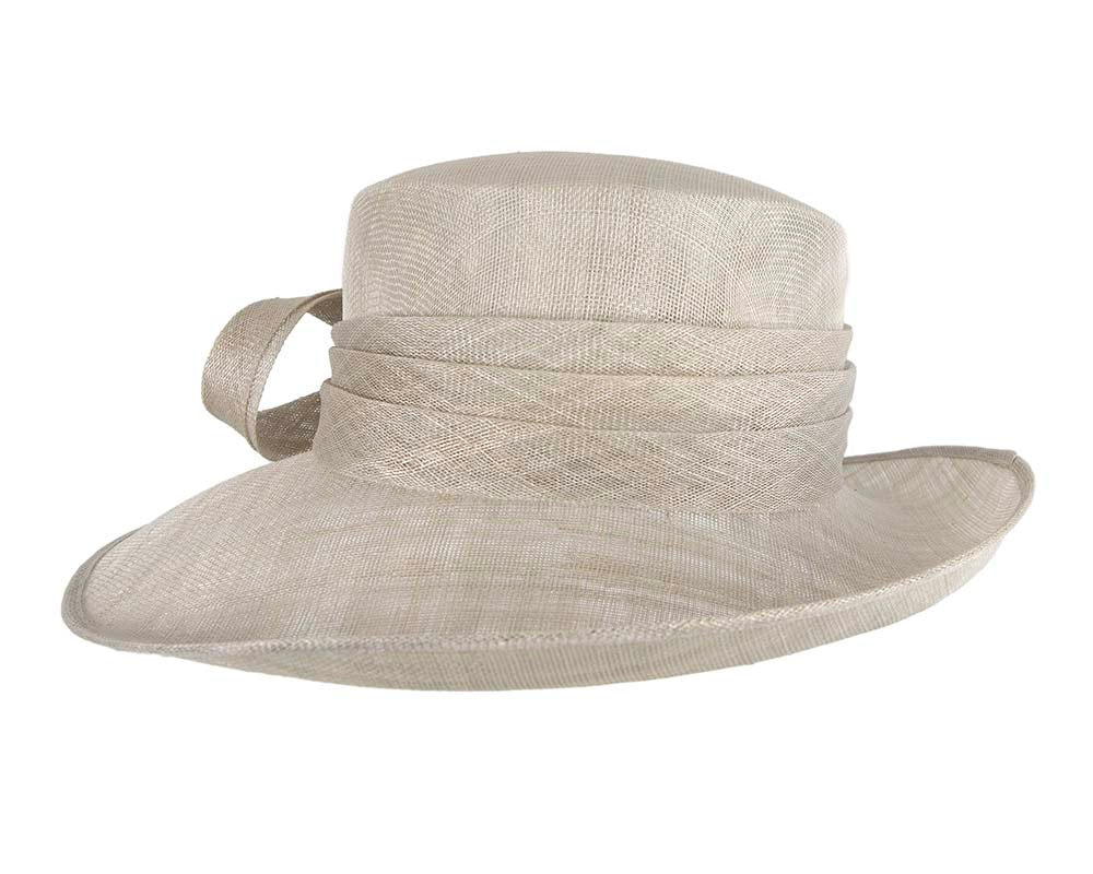 Wide brim silver ladies fashion sinamay hat - Hats From OZ UK Wide brim silver ladies fashion sinamay hat - Image 3