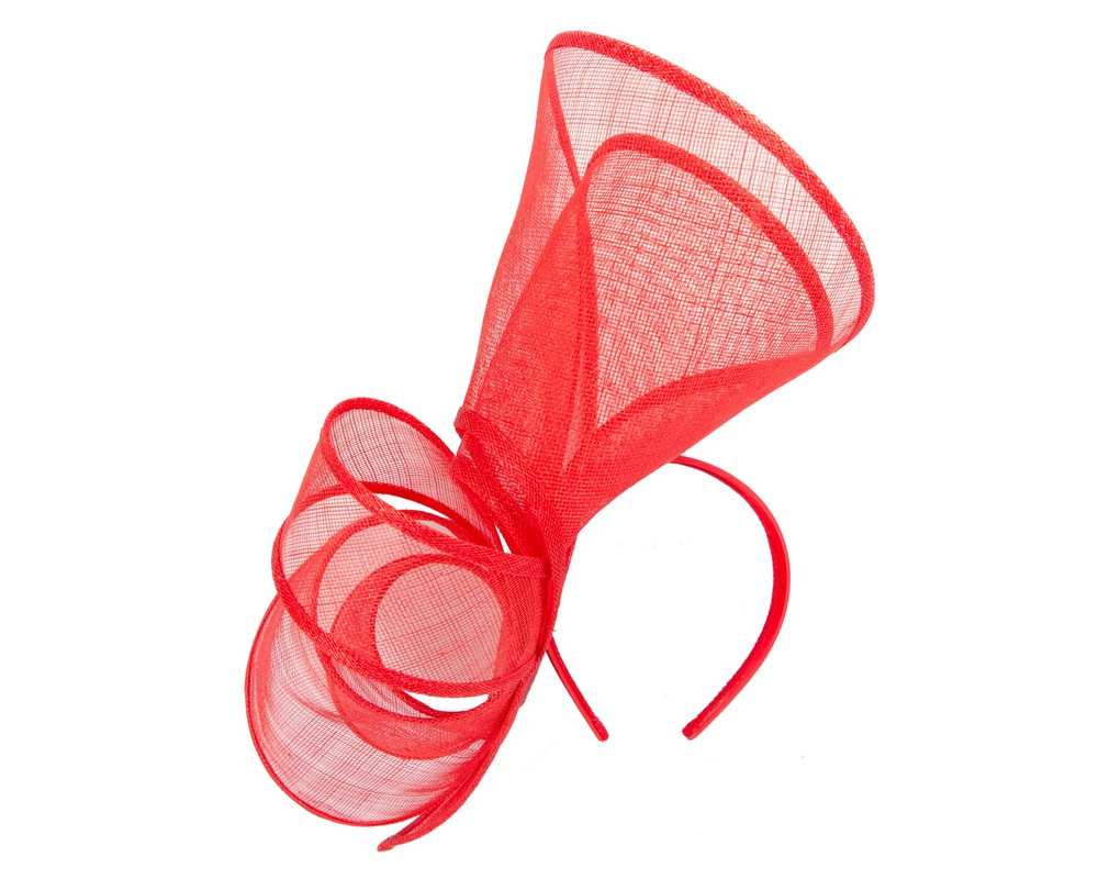 Large red sinamay fascinator by Max Alexander - Hats From OZ UK Large red sinamay fascinator by Max Alexander - Image 4