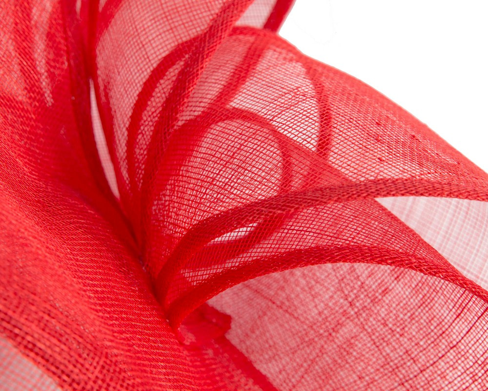 Large red sinamay fascinator by Max Alexander - Hats From OZ UK Large red sinamay fascinator by Max Alexander - Image 3
