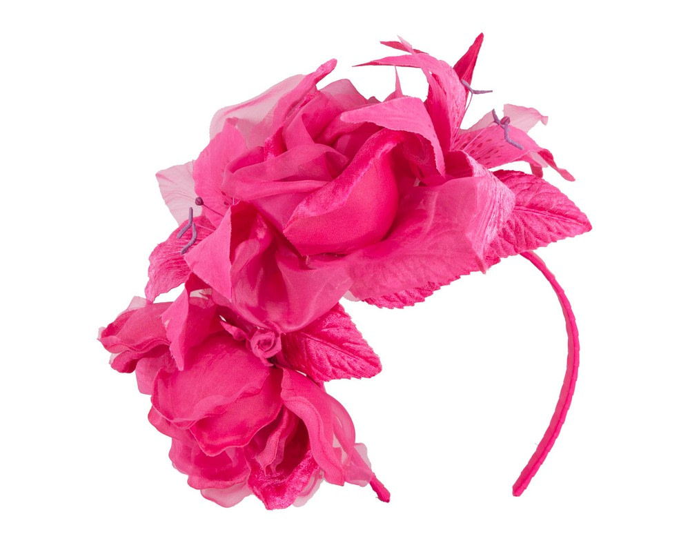 Large Fuchsia flower fascinator by Max Alexander MA905 - Hats From OZ UK Large Fuchsia flower fascinator by Max Alexander MA905 - Image 2