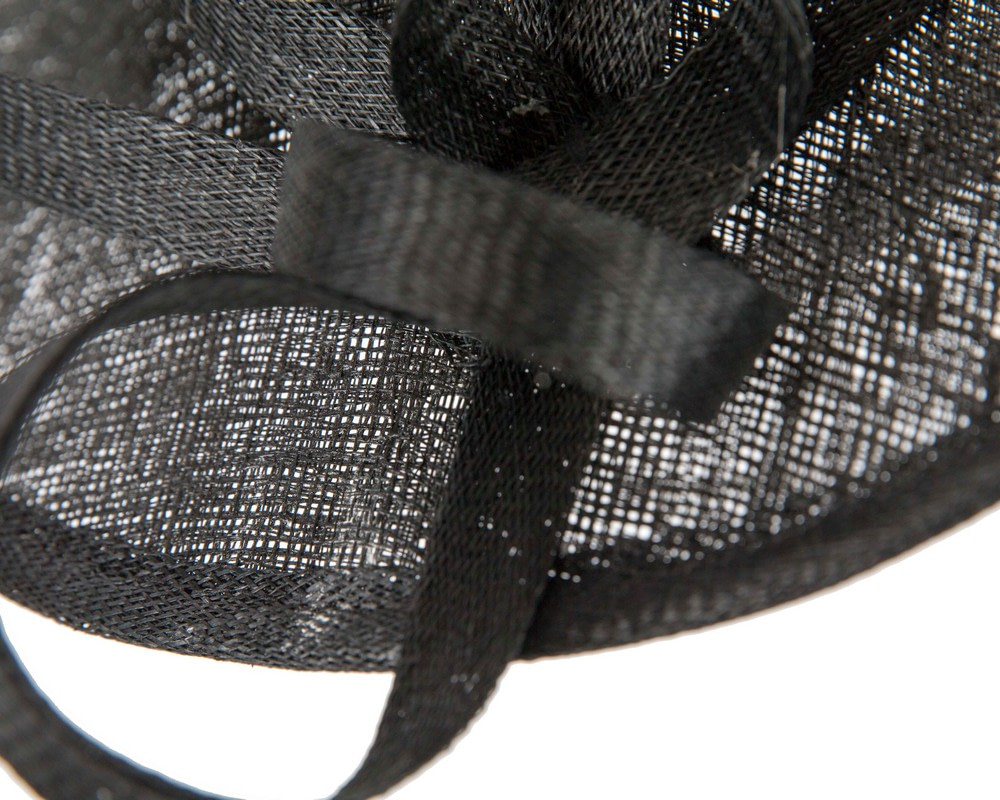 Large black sinamay plate fascinator - Hats From OZ UK Large black sinamay plate fascinator - Image 5