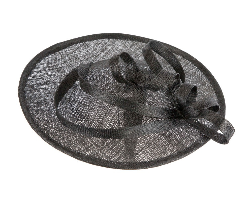 Large black sinamay plate fascinator - Hats From OZ UK Large black sinamay plate fascinator - Image 4