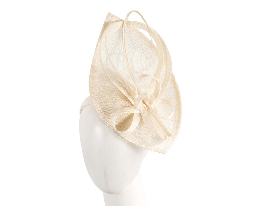 Tall cream sinamay fascinator by Max Alexander - Hats From OZ UK | MA911C Tall cream sinamay fascinator by Max Alexander - Hats From OZ UK
