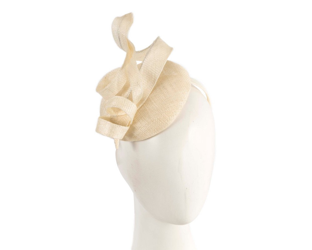 Sculptured cream sinamay fascinator by Max Alexander - Hats From OZ UK | MA916C Sculptured cream sinamay fascinator by Max Alexander - Hats From OZ UK