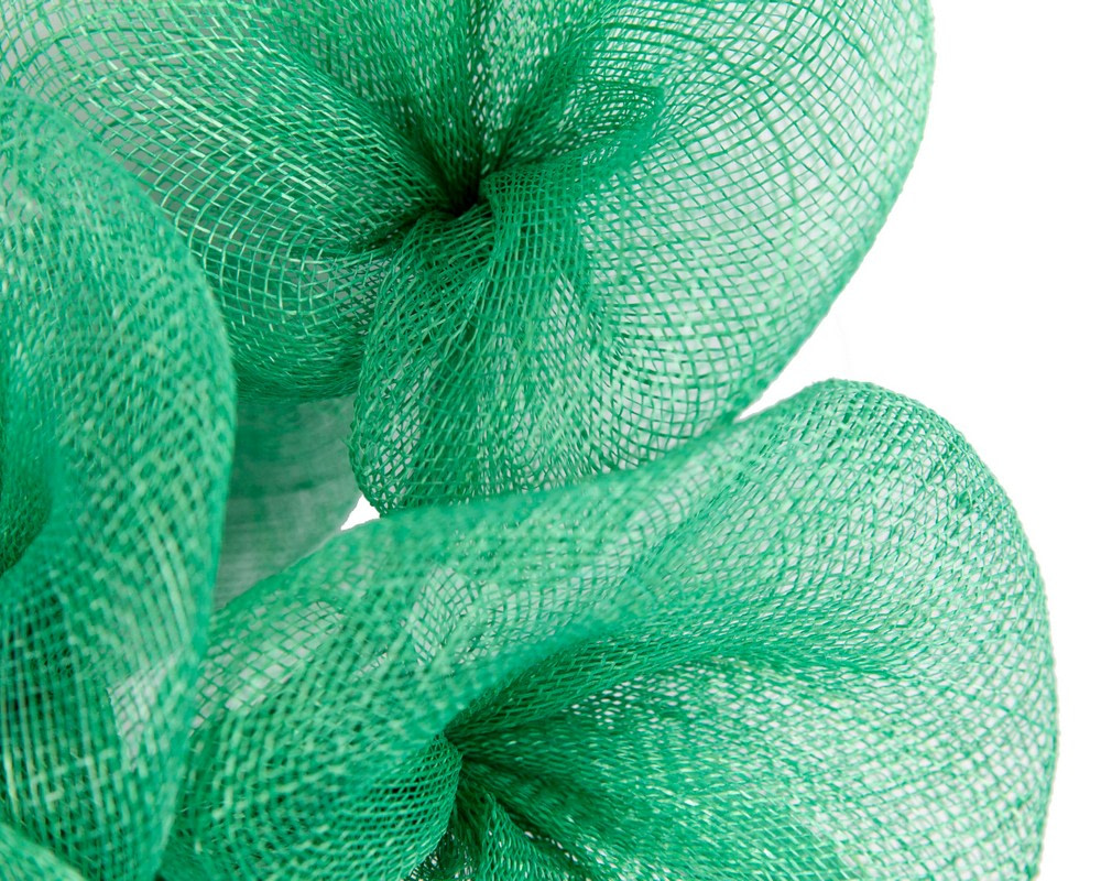 Large green sinamay flower fascinator by Max Alexander - Hats From OZ UK Large green sinamay flower fascinator by Max Alexander - Image 3