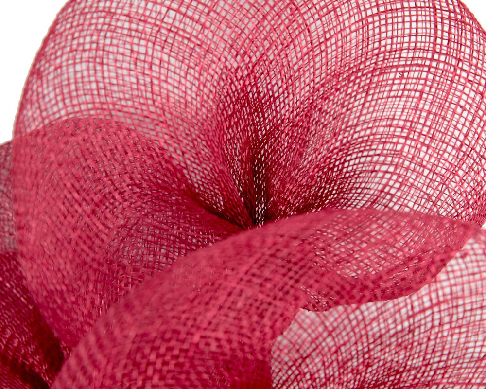 Large wine-colored sinamay flower fascinator by Max Alexander - Hats From OZ UK Large wine-colored sinamay flower fascinator by Max Alexander - Image 3