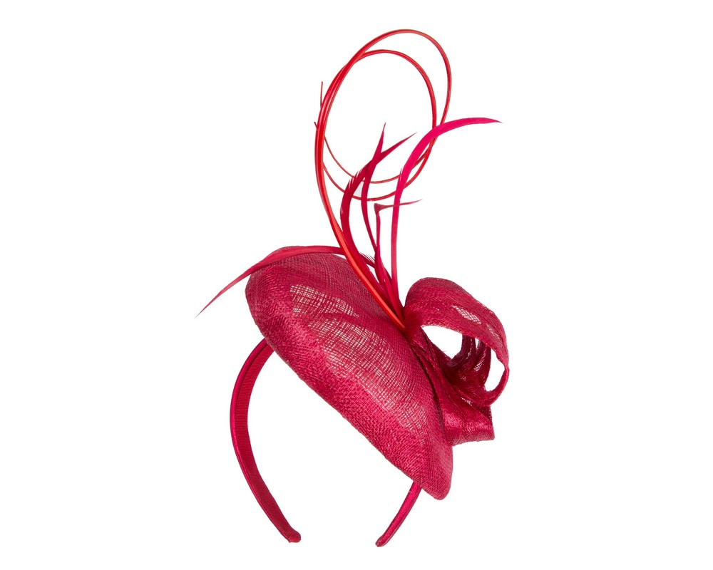 Red sinamay pillbox fascinator by Max Alexander - Hats From OZ UK Red sinamay pillbox fascinator by Max Alexander - Image 6