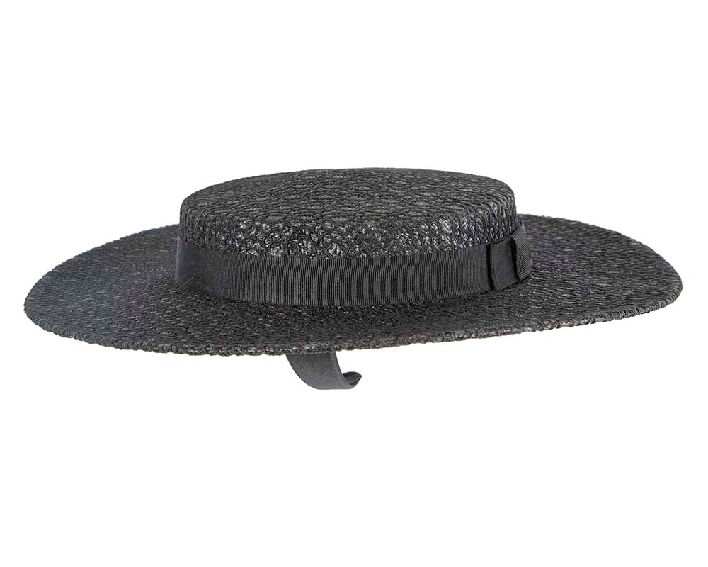 Black lace covered boater hat by Max Alexander - Hats From OZ UK Black lace covered boater hat by Max Alexander - Image 3