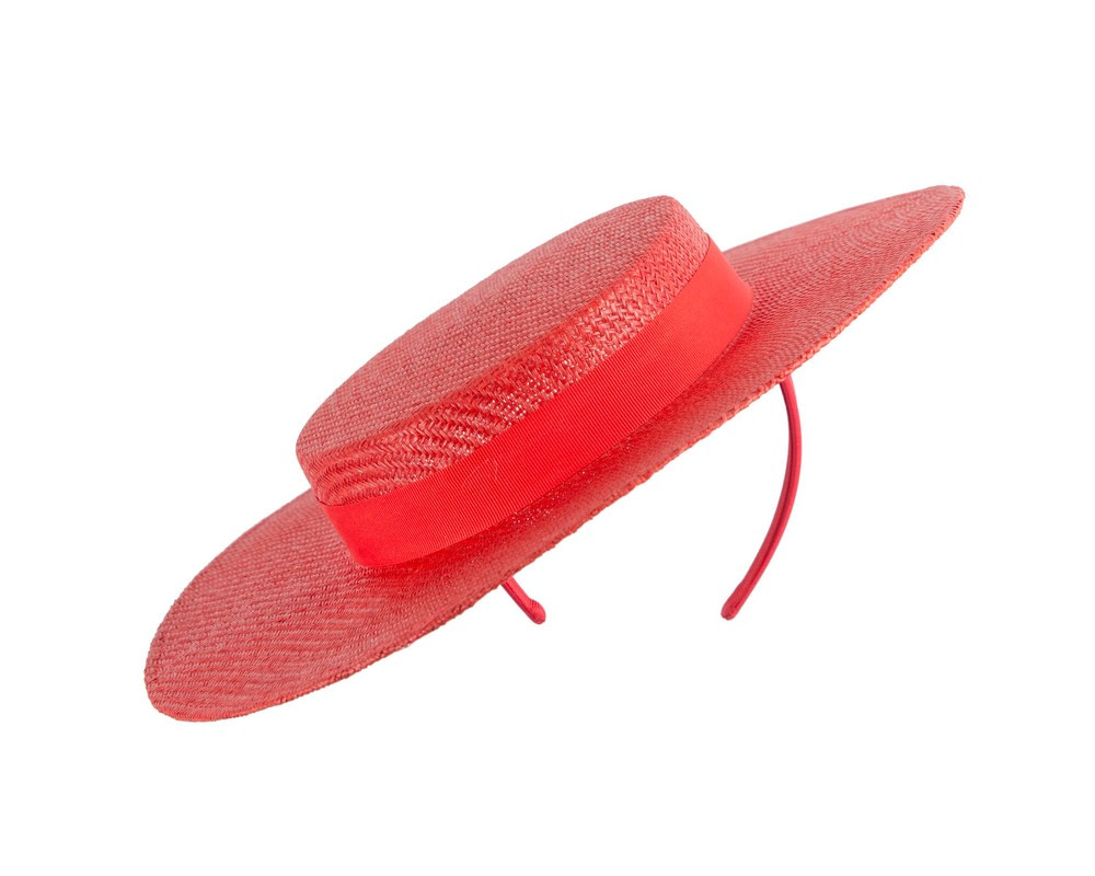Red boater hat by Max Alexander - Hats From OZ UK Red boater hat by Max Alexander - Image 2