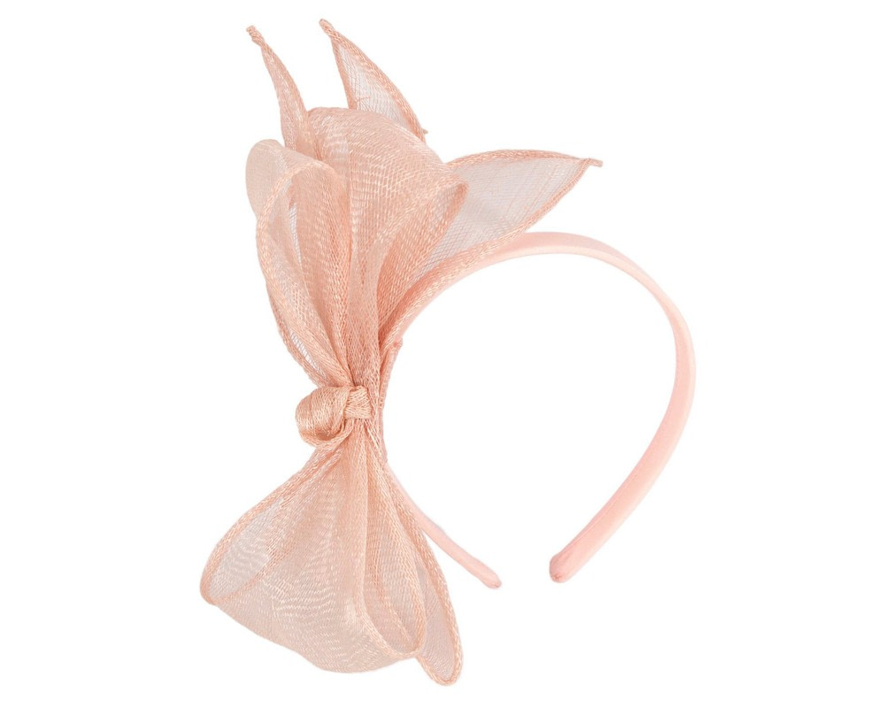 Max Alexander blush sinamay bow fascinator - Hats From OZ UK Max Alexander blush sinamay bow fascinator - Image 2
