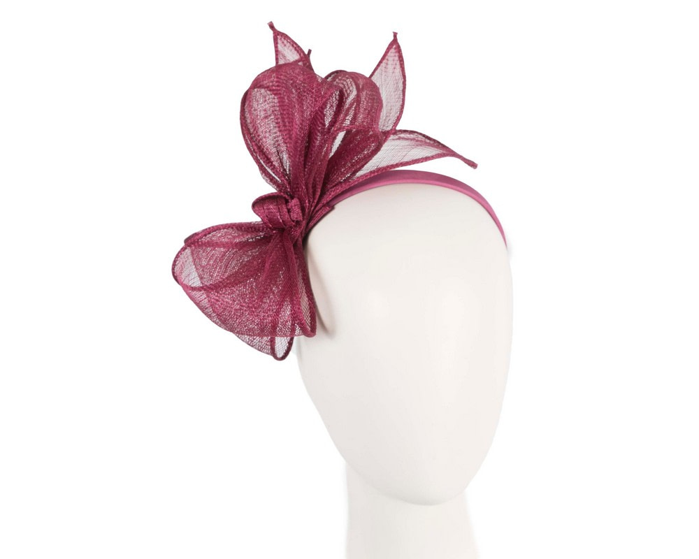 Max Alexander burgundy wine sinamay bow fascinator - Hats From OZ UK