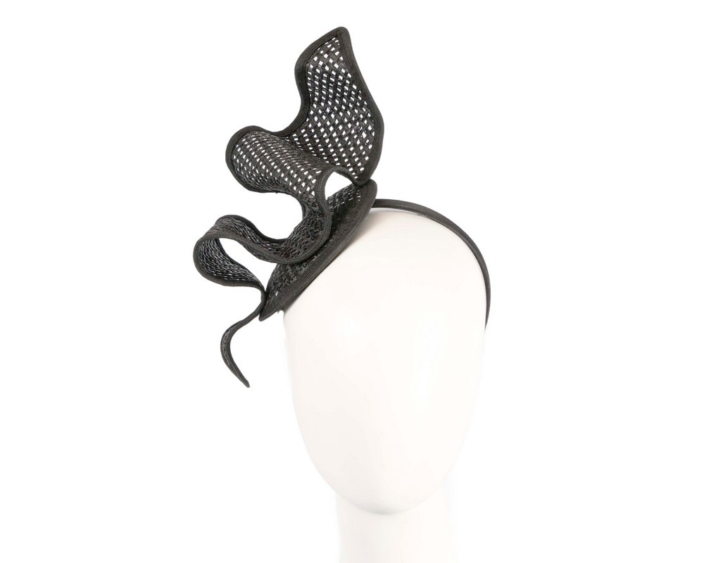 Black Max Alexander sculptured racing fascinator - Hats From OZ UK Black Max Alexander sculptured racing fascinator