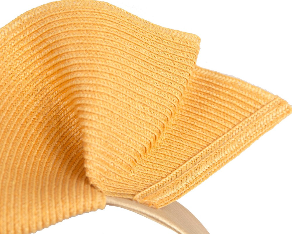 Large mustard wave racing fascinator by Max Alexander - Hats From OZ UK Large mustard wave racing fascinator by Max Alexander - Image 3