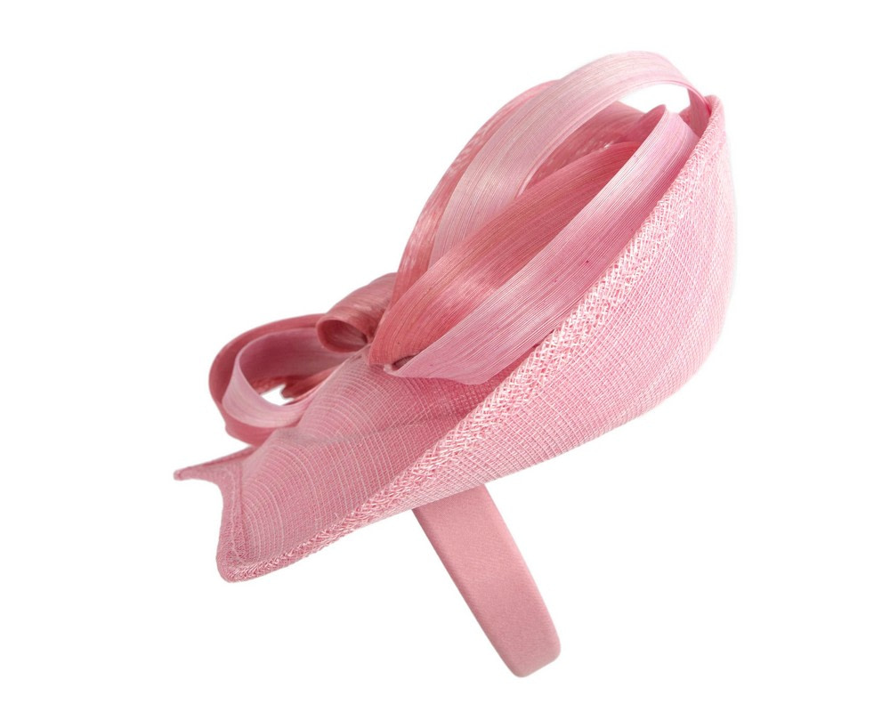 Large dusty pink sinamay fascinator by Max Alexander - Hats From OZ UK Large dusty pink sinamay fascinator by Max Alexander - Image 3