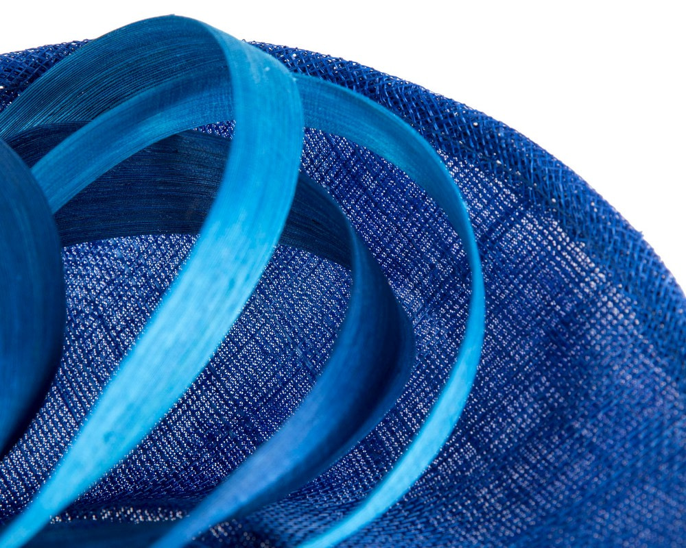 Large royal blue sinamay fascinator by Max Alexander - Hats From OZ UK Large royal blue sinamay fascinator by Max Alexander - Image 5