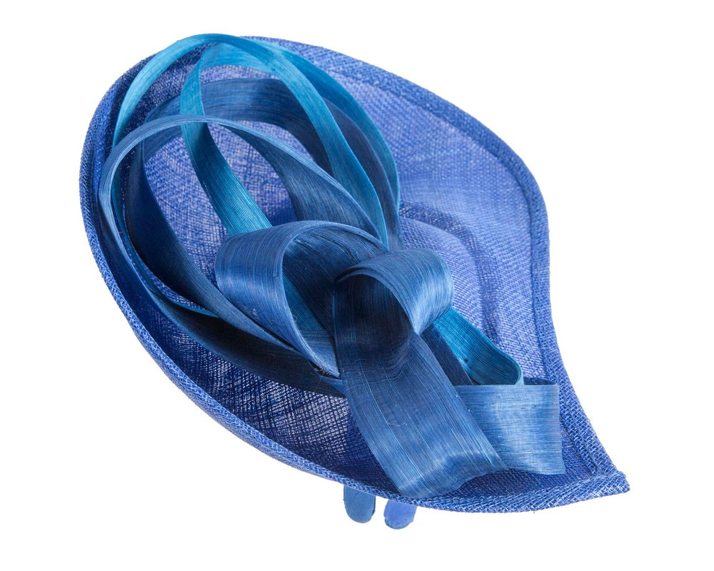 Large royal blue sinamay fascinator by Max Alexander - Hats From OZ UK Large royal blue sinamay fascinator by Max Alexander - Image 4