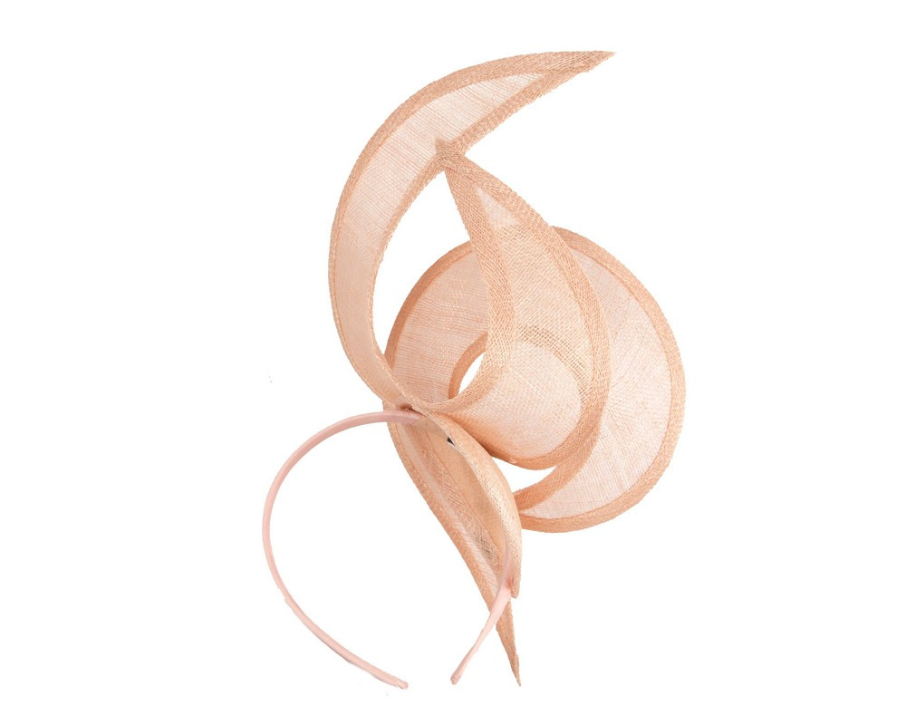 Edgy nude sinamay fascinator by Max Alexander - Hats From OZ UK Edgy nude sinamay fascinator by Max Alexander - Image 4