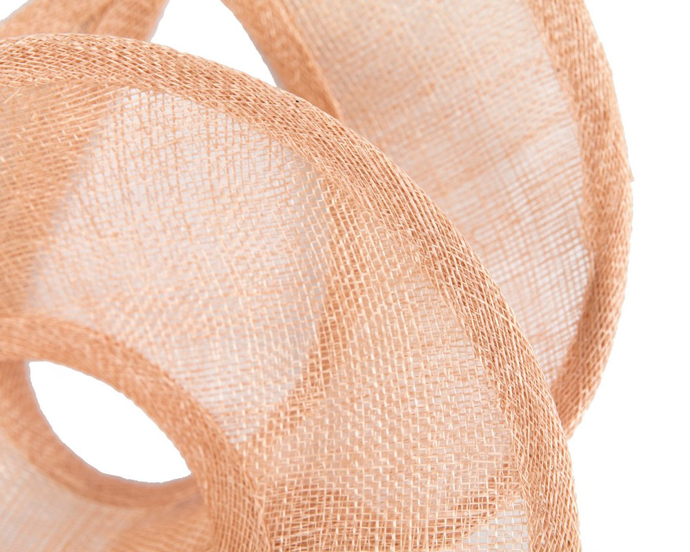Edgy nude sinamay fascinator by Max Alexander - Hats From OZ UK Edgy nude sinamay fascinator by Max Alexander - Image 3