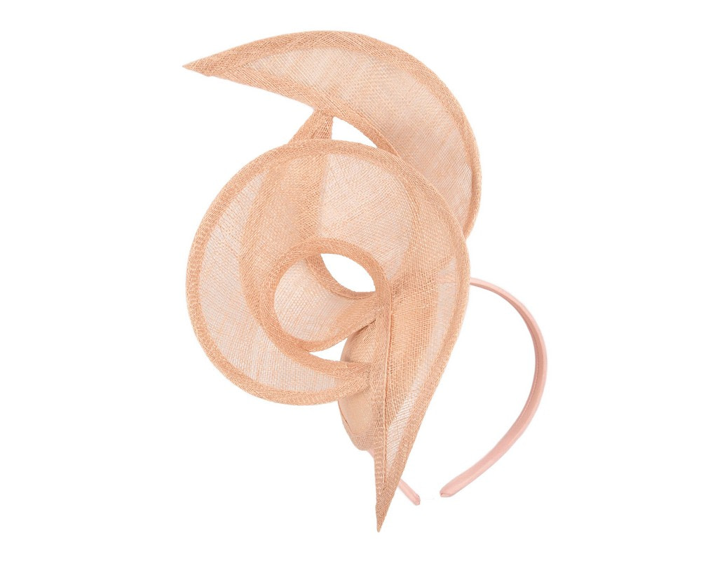 Edgy nude sinamay fascinator by Max Alexander - Hats From OZ UK Edgy nude sinamay fascinator by Max Alexander - Image 2