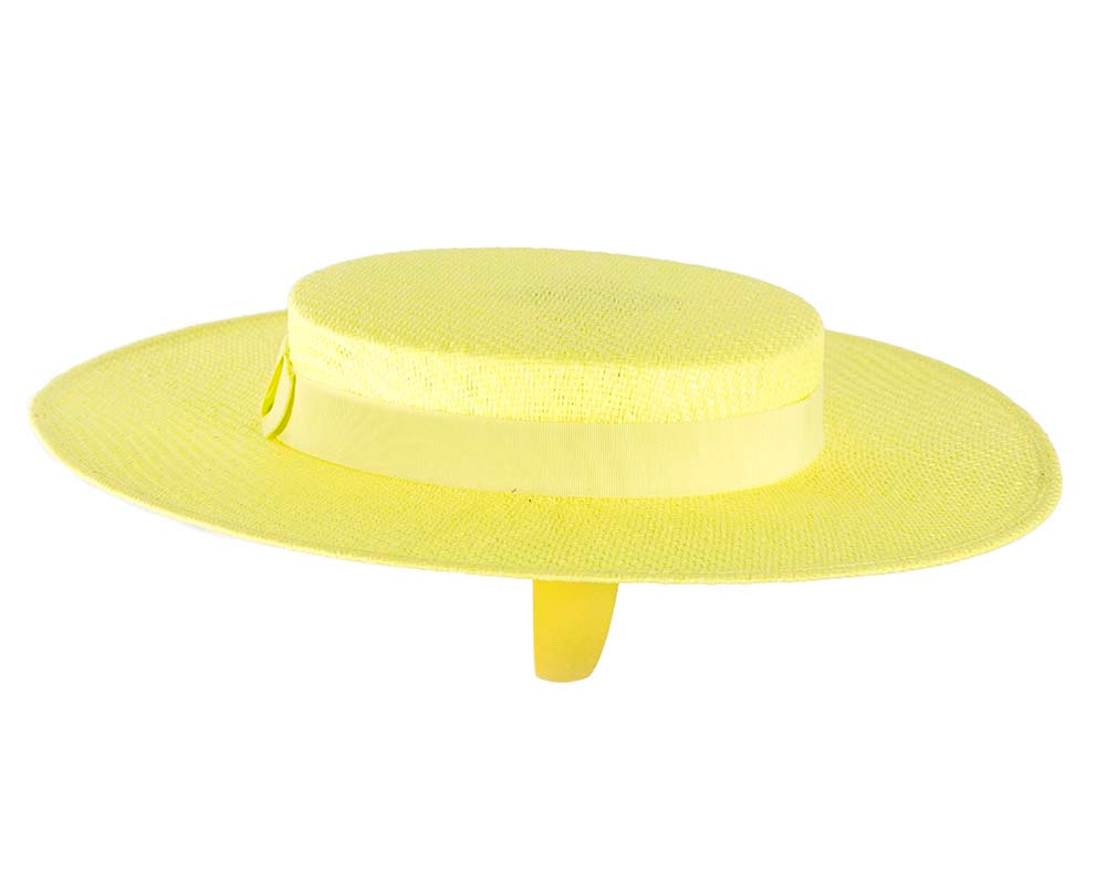 Fluro Yellow boater hat by Max Alexander - Hats From OZ UK Fluro Yellow boater hat by Max Alexander - Image 3