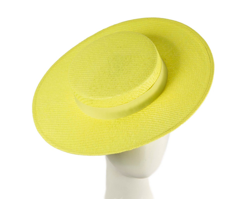 Fluro Yellow boater hat by Max Alexander - Hats From OZ UK
