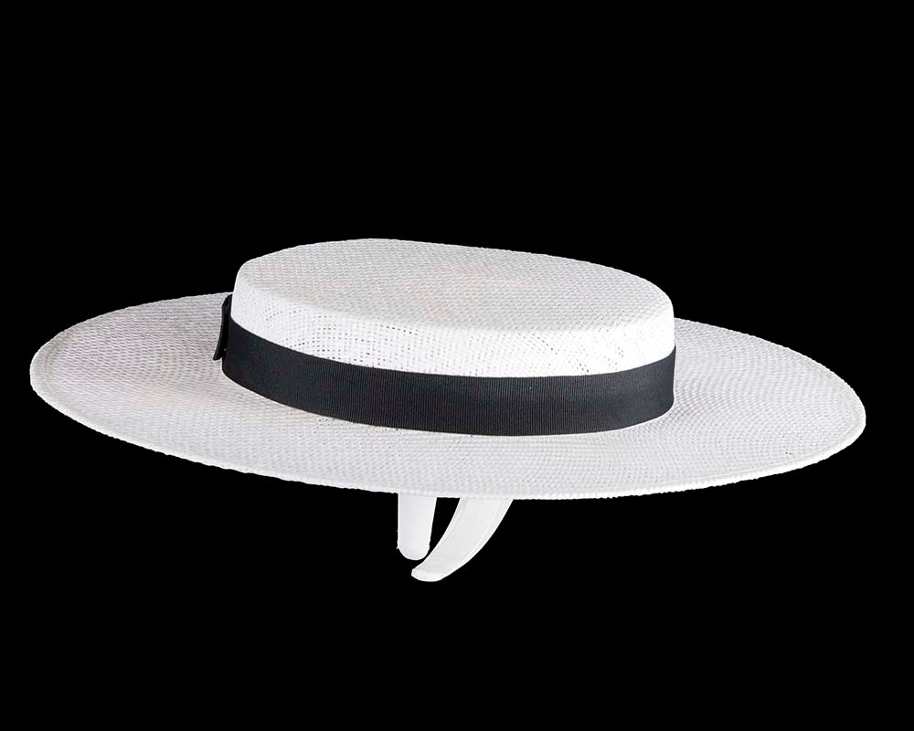 White & Black boater hat by Max Alexander - Hats From OZ UK White & Black boater hat by Max Alexander - Image 4