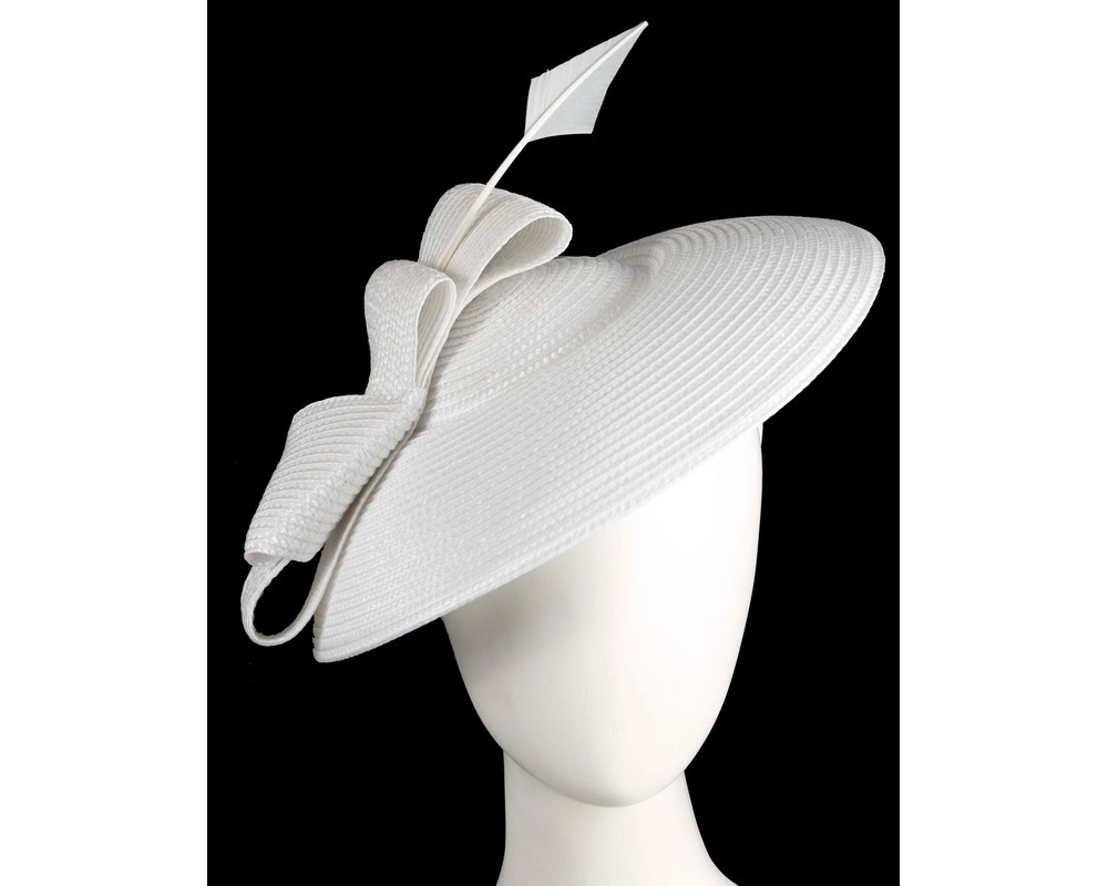White "saucer" fascinator hat by Max Alexander - Hats From OZ UK