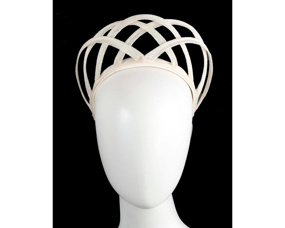Cream crown halo fascinator by Max Alexander - Hats From OZ UK | MA980C Cream crown halo fascinator by Max Alexander - Hats From OZ UK