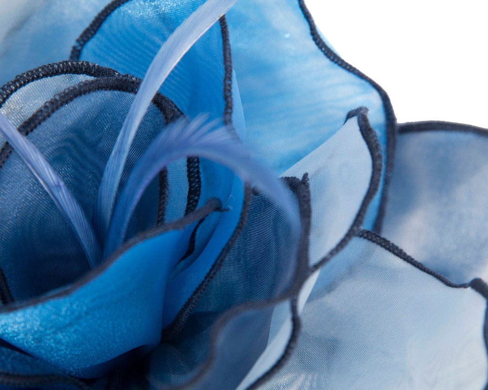 Blue organza fascinator by Max Alexander - Hats From OZ UK Blue organza fascinator by Max Alexander - Image 3