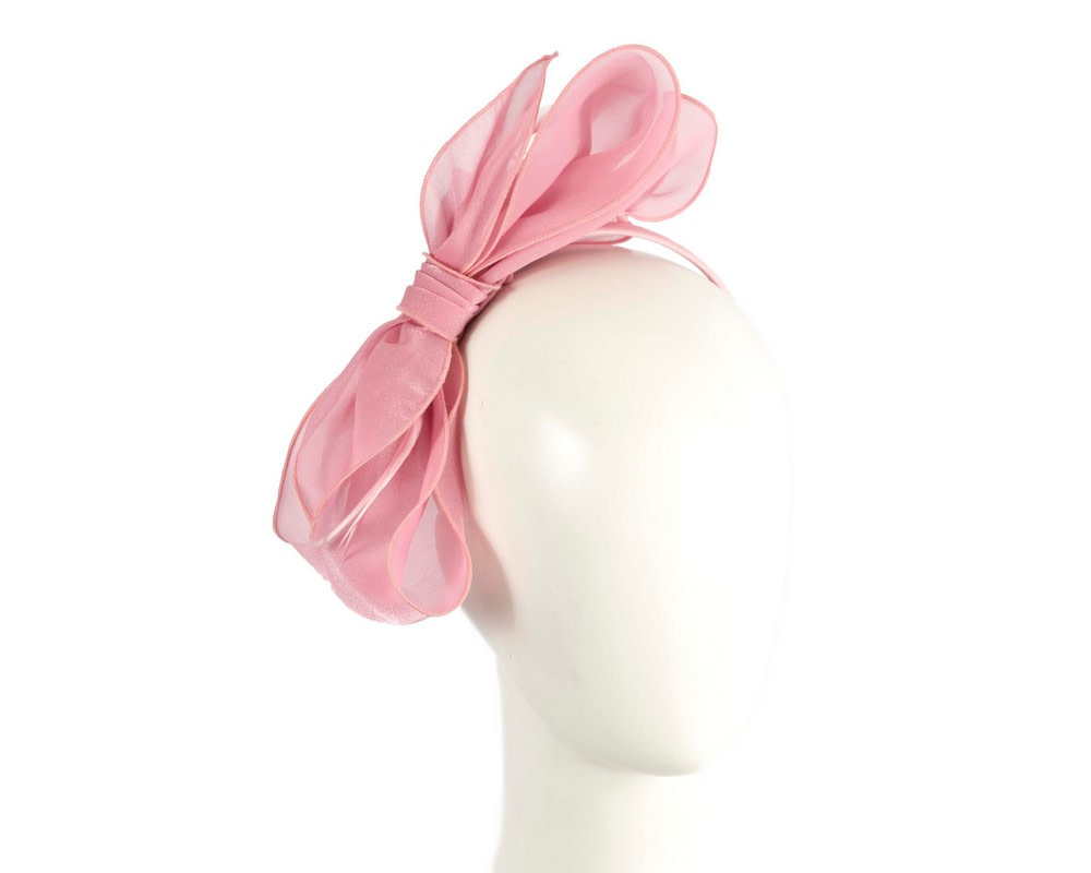 Pink organza bow fascinator by Max Alexander - Hats From OZ UK | MA984PI Pink organza bow fascinator by Max Alexander - Hats From OZ UK