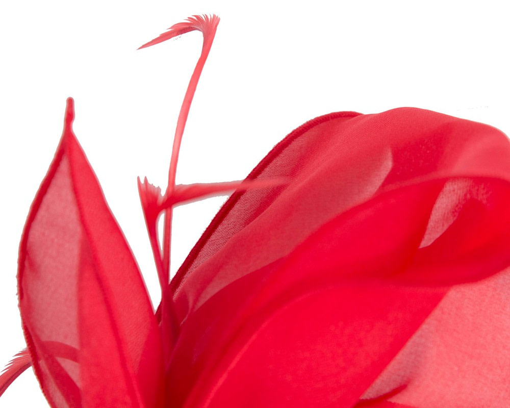 Red organza bow fascinator by Max Alexander - Hats From OZ UK Red organza bow fascinator by Max Alexander - Image 3