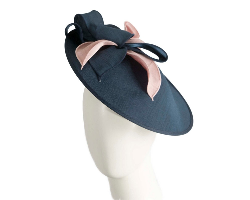Navy & pink shantung fascinator by Max Alexander - Hats From OZ UK