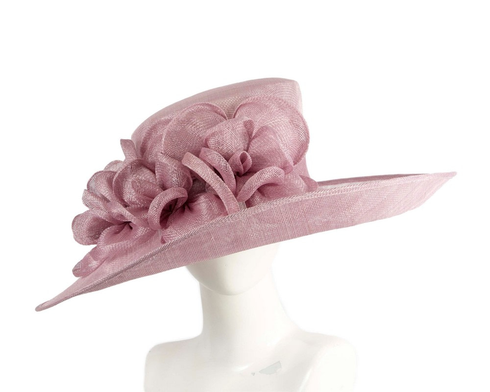 Lilac wide brim sinamay fashion hat by Max Alexander - Hats From OZ UK