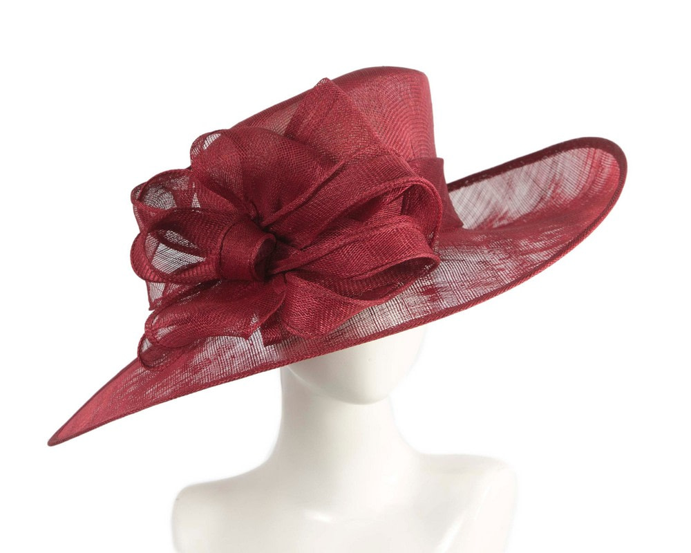 Traditional wine sinamay ladies hat by Max Alexander - Hats From OZ UK