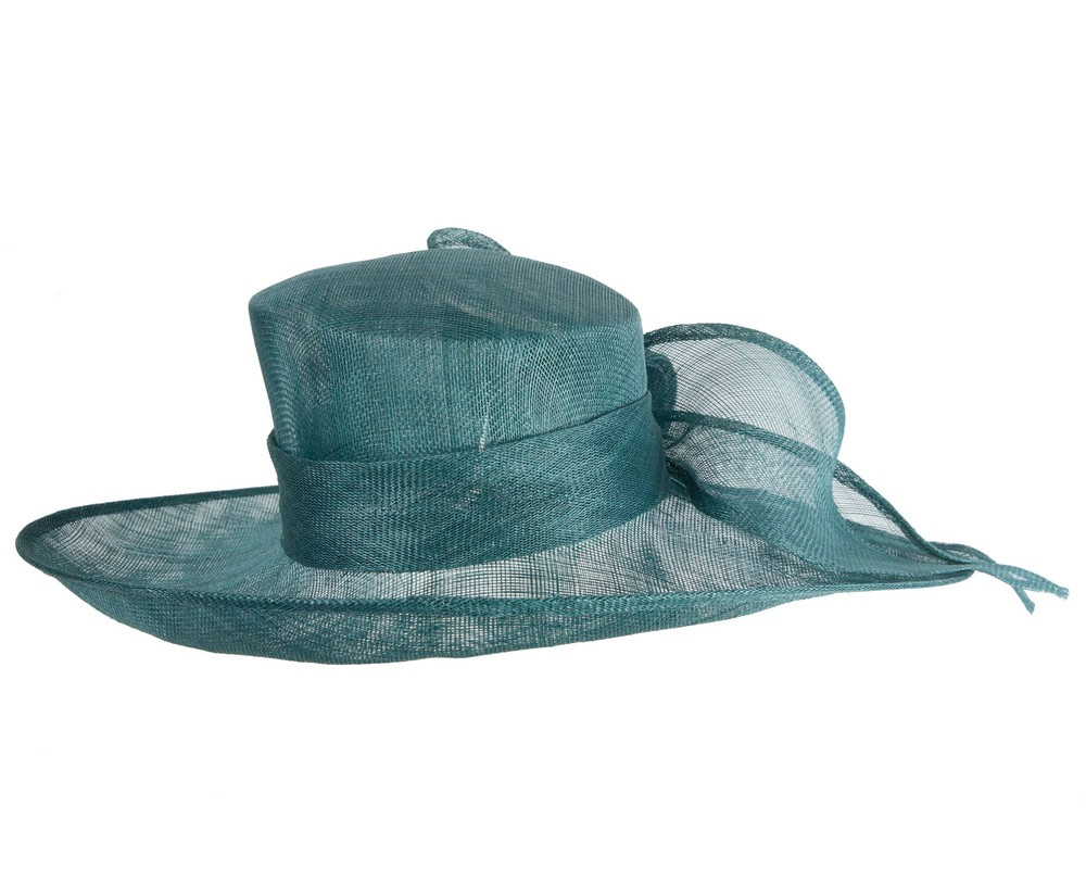 Teal sinamay hat with large bow by Max Alexander - Hats From OZ UK Teal sinamay hat with large bow by Max Alexander - Image 6