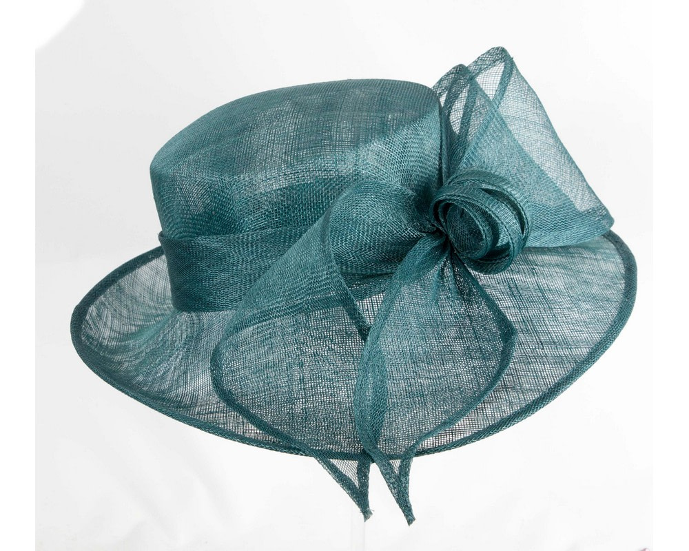 Teal sinamay hat with large bow by Max Alexander - Hats From OZ UK Teal sinamay hat with large bow by Max Alexander - Image 4
